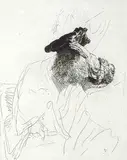 Harmensz Van Ryn Rembrandt, Old Man Shading His Eyes With His Hand, 1639, etching on paper