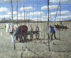 He Just Started by Allen Sapp, acrylic on canvas, sold Nov 1993