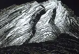 Margaret Shelton, Cascade Mountain, Banff #6/50, 1942, lino block on paper