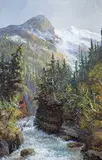 Thomas Harrison Wilkinson, The Gorge Near Field, B.C., oil on canvas laid down on paper board