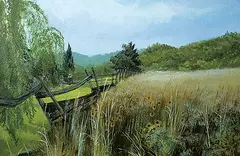 Colin Williams, Landscape Near Alliston, Ont., 1975, acrylic on masonite