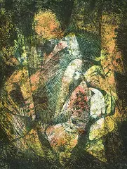 Roses - Fusees #9/15 by Léon Bellefleur, 1958, lithograph on paper, sold Apr 1993