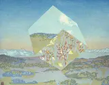 Maureen Enns, Free Fall #2/100, colour wood block on paper
