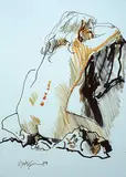 Tom Hodgson, Untitled - Nude Study, 1980, mixed media on paper
