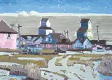 Night, Aldersyde, Alta. by Illingworth Kerr, 1981, oil on canvas board, sold Apr 1993
