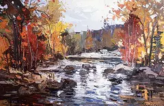 Laurentians by Geza Marich, oil on canvas, sold Apr 1993