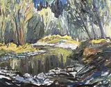 Colleen Anderson Millard, Fish Creek, oil on canvas board