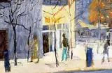 Untitled - 3rd Street and 17th Avenue by Alasdair Burns Monro, oil on paper, sold Apr 1993