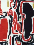 Self Portrait #88/225 by Marion Florence Nicoll, 1979, colour clay relief print, sold Apr 1993