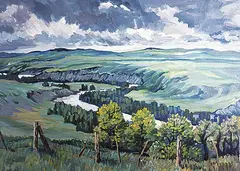 Jack Rigaux, Untitled - Alberta Foothills Storm, 1969, oil on masonite