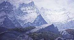 Summit to Summit - Mt. Temple by Deborah Lougheed Sinclair, 1987, acrylic on canvas, sold Apr 1993