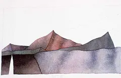 Mts by Robert William Sinclair, 1977, watercolour on paper, sold Apr 1993