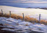 John Davenall Turner, Snow Covered Field, Evening