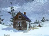 James Lorimer Keirstead, Untitled - House in Winter, oil on board
