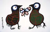 Norval Morrisseau, Untitled - Two Birds and Butterfly