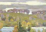 Dorothy P. Barnhouse, Untitled - Autumn Landscape, 1942, oil on board