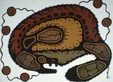 Goyce Kakegamic, Sacred Beaver, oil on paper