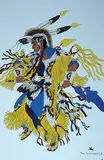 Radford Blackrider, Men's Grass Dancer - Yellow, 1991, mixed media on paper