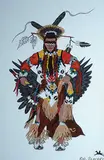 Radford Blackrider, Men's Northern Traditional Dancer [Eagle Rattle], 1992, mixed media on paper
