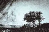 Harmensz Van Ryn Rembrandt, The Three Trees #34/550, 1643, etching on paper