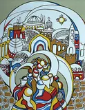 Daphne Odjig, Western Wall of Jerusalem #172/250, offset lithograph on paper