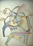 Stanley Ernest Brunst, Untitled - Abstracted Still Life, 1941, coloured pencil on paper