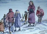 Bartley Robilliard Pragnell, Untitled - People on a Hill, Winter