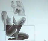 Untitled - Composition Nude by Myfanwy Pavelic, pencil on paper, sold Oct 1992