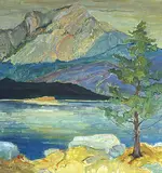 Dee de Witt Parsons, Untitled - Mountain Landscape, 1988, acrylic on board