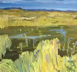 Dee de Witt Parsons, Untitled - Foothill Landscape, 1987, acrylic on board