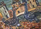 Clifford Foard Robinson, Vancouver, 1960 - Pigeons on a Wall