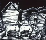 Clifford Foard Robinson, Farm Venus #15/15, linoblock on paper