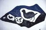 Josie Papialuk, Baby Ptarmigans with Their Mother #11/40, 1974, two colour relief print on paper