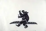 Noah Echalook, Man Making Kayak #1/40, 1976, relief print on paper