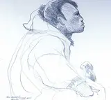 James Archibald Houston, Stone Carver - Dorset N.W.T., pencil on paper
