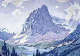 A.C. and Barbara Leighton - Barleigh, Castle Mountain - Mt. Eisenhower, colour wood block on paper