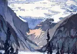 A.C. and Barbara Leighton - Barleigh, Lake Louise [large], colour wood block on paper
