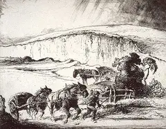 Ernest Herbert Whydale, The Clunch Pit, etching on paper