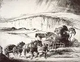 Ernest Herbert Whydale, The Clunch Pit, etching on paper