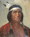 Georges Loranger, Untitled - Indian Portrait, oil on canvas