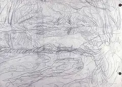Pembina River / Untitled Manitoba landscape by A. Y. Jackson, pencil on paper, sold Jan 1992
