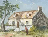 Narcisse Poirier, Vielle Maison Canadienne, oil on canvas board