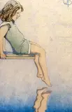 Walter J. Phillips, The Diving Board #144, 1930, colour wood block on paper