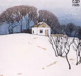 Walter J. Phillips, Little Log House, 1926, colour wood block on paper
