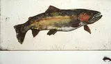 Big Horn Bow [Western Trout Series] #3/25 [unique] by Jack Lee Cowin, 1983, hand coloured etching on paper, sold Jan 1992