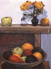 Keith Holmes, Still Life with Green Apple, 1984, acrylic on canvas