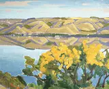 Echo Lake, Qu'Appelle Valley by Illingworth Kerr, 1975, oil on canvas board, sold Jan 1992