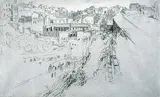 Ernest Stephen Lumsden, Jodhpur, Evening, 1914, etching on paper