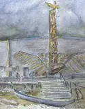 Joanne Simpson Wilson, Alert Bay, 1920, watercolour on paper