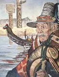 Grace Wilson Melvin, Untitled - West Cost Indian Portrait, oil on board
